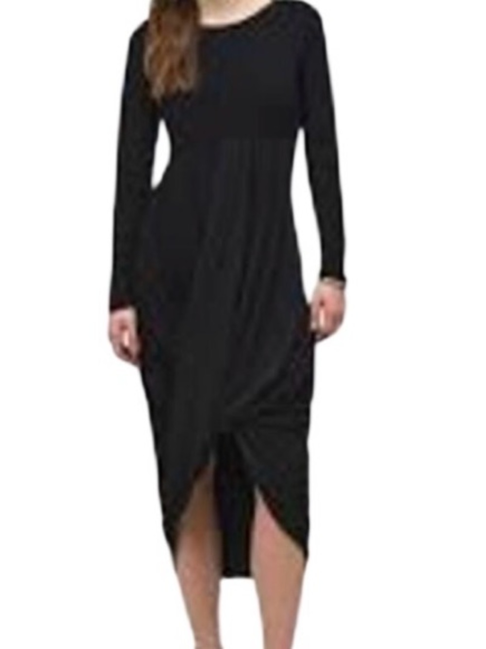 Joseph Ribkoff Black Long Sleeve Midi Dress Size 14 Long Sleeve Tulip Hem